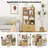 Freestanding Bookshelf with Doors 2 Storage Cabinets and 5 Cubbies 2 Anti-tip Kits Natural