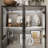 4-Shelf Glass Door Display Case Curio Cabinet With LED Lights