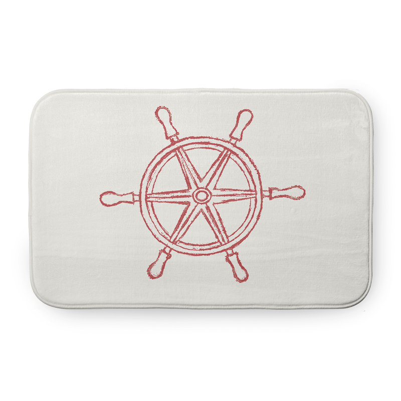 Tapis de bain pour bateau, L 21 po x L 34 po, Rouge