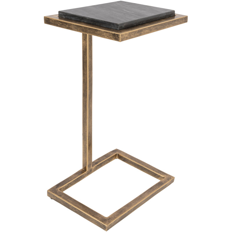 Barnet Modern End Table, Gold, Black