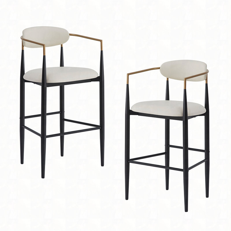 Ensemble de 2 tabourets de bar rembourrés