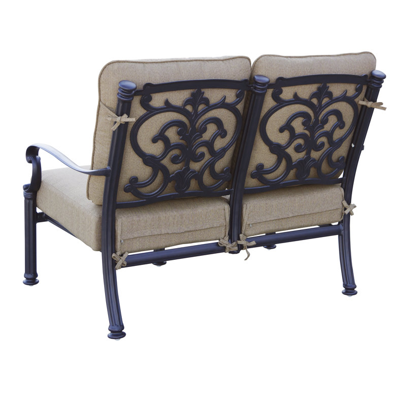Causeuse avec coussin Anhar, Sésame, Bronze antique