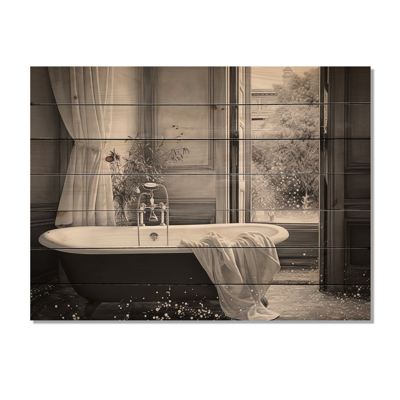 Minimalisme, bain de sérénité III sur bois, H 30 po x l 40 po x P 0,78 po