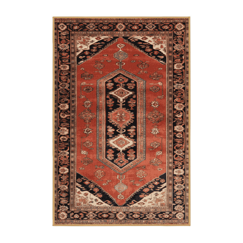 Tapis brun turc lavable à la machine, Rectangulaire 3 pi x 5 pi