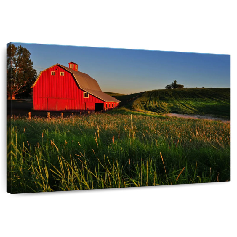 Lilie Countryside Red Barn, 32" H x 48" W