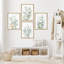 "Fleurs sauvages vertes, art floral moderne, impressions encadrées, affiches, petit art mural pour la salle de bain" - 4 pièces-101825689-101825686