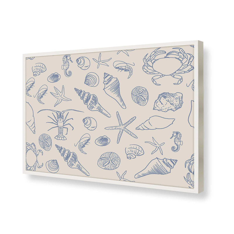 Reproduction d'art «Seahorse Ocean Nautical» par Bruxamagica_Susycosta, H 12 po x l 16 po, Blanc