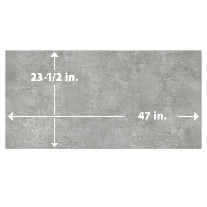 Pictura 23-1/2 In. X 47 In. Porcelain Floor And Wall Tile, Gray