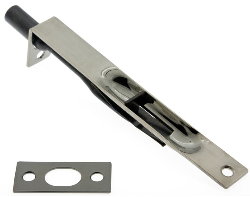 Solid Brass Flush Bolt with Square End, Antique Nickel