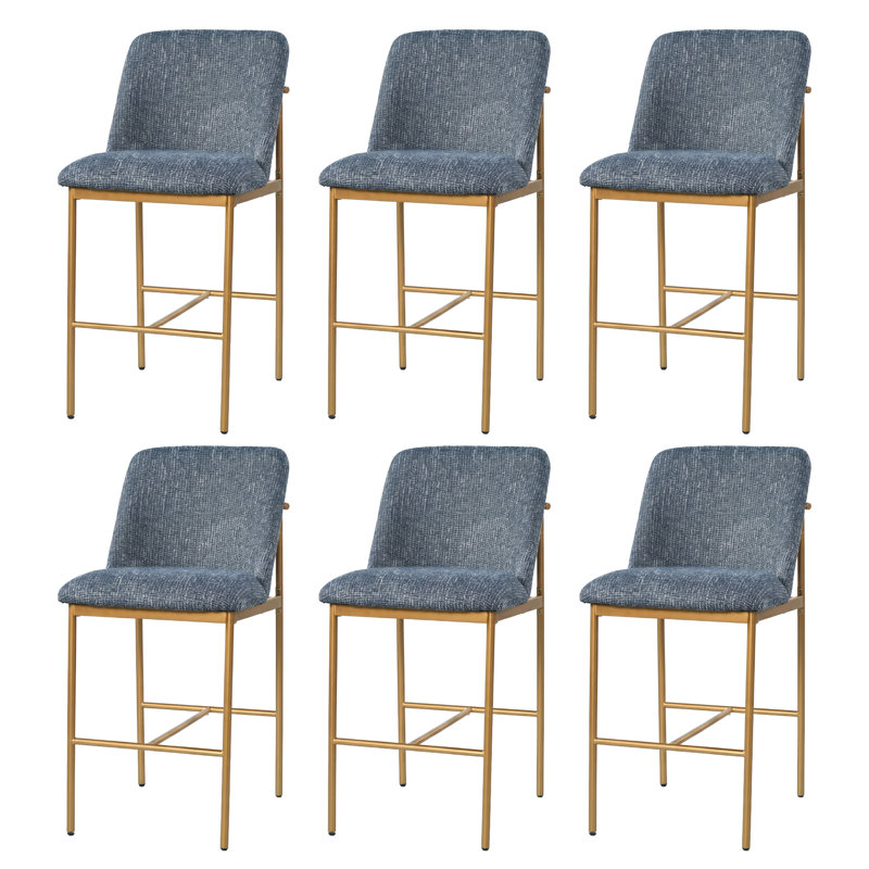 Tabouret de bar à hauteur de comptoir 25 po COLAMY MATRIX, ensemble 4/6, Bleu, 6