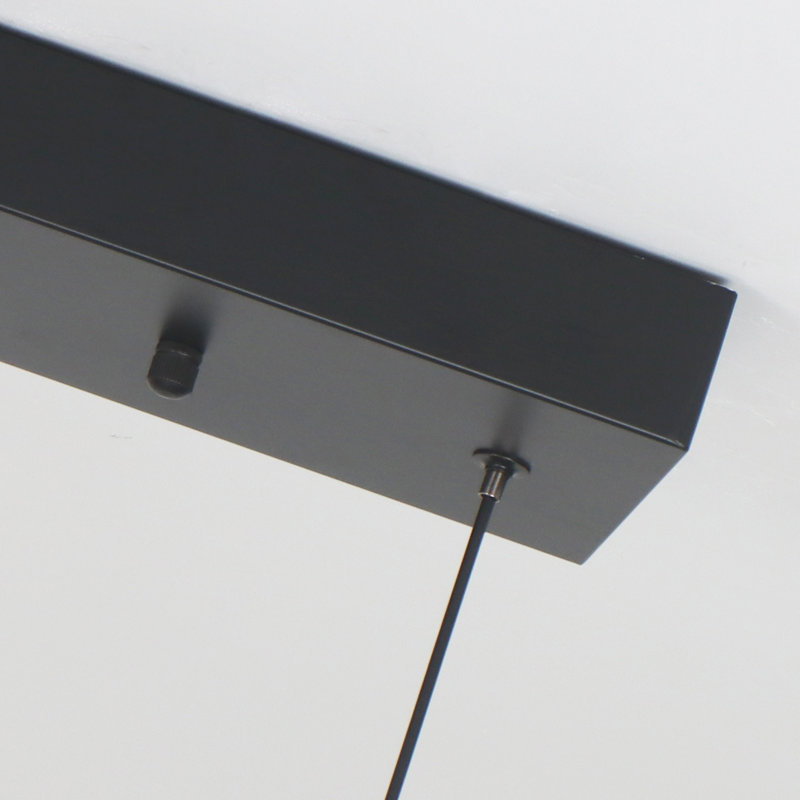 Luminaire suspendu moderne en cristal 5 lumières pour îlot de cuisine 3 000 K Triac, Noir mat