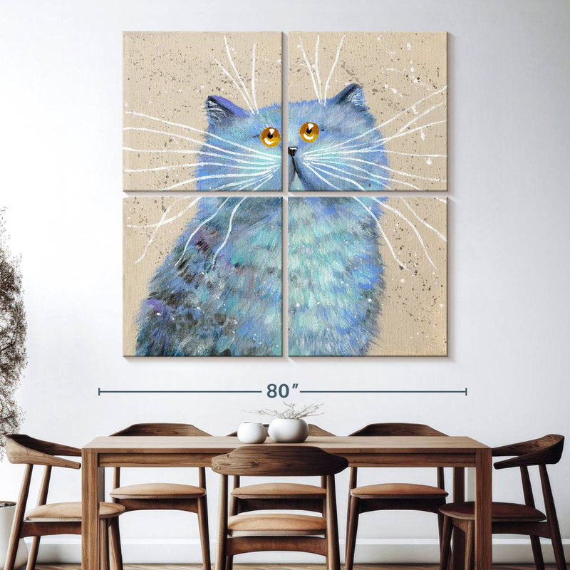 Brampt Blue Kitty, 74" H x 74" W