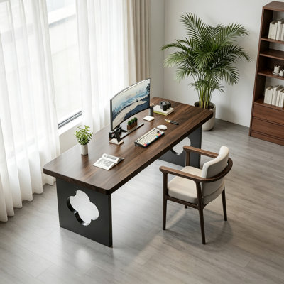 Simple Walnut Solid Wood Rectangular Writing Desk