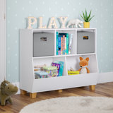 RiverRidge Kids Catch-All Playroom 35in Toy Storage Organizer with 3 Cubbies and 2 Storage Compartments