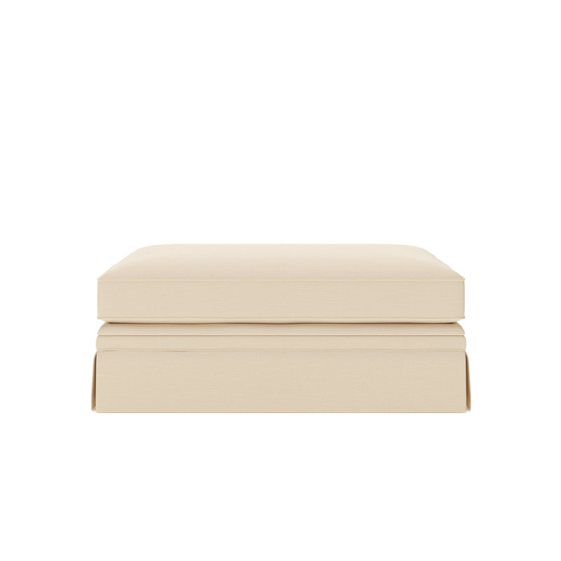 Repose-pieds rembourré avec rangement Shelby, Toile lin Sunbrella®