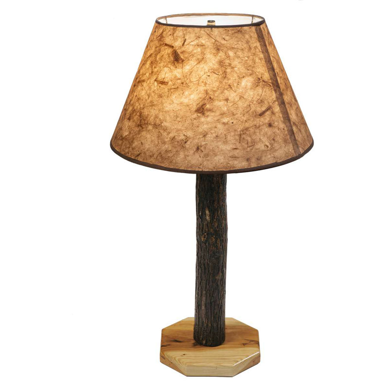 Lampe de buffet en bois d'hickory avec abat-jour Fireside Lodge