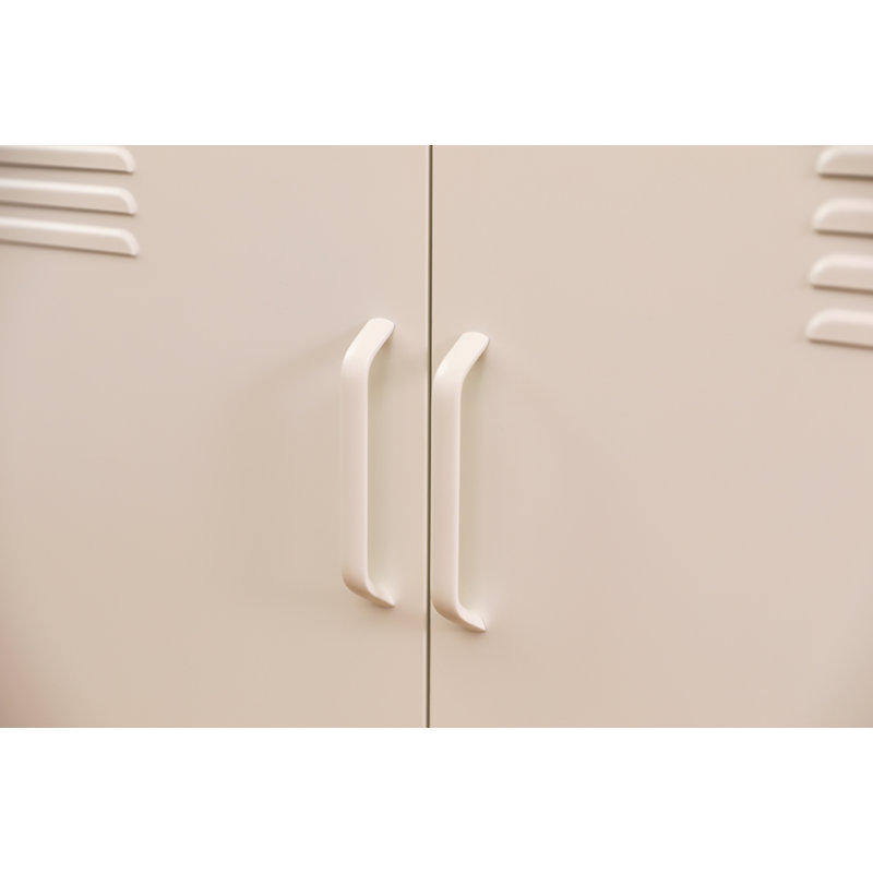 Une armoire de rangement multifonctionnelle en métal d'une hauteur de 25,2 pouces, Blanc