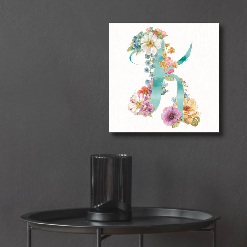 «Rainbow Seeds Monogram K» par Lisa Audit, H 12 po x l 12 po x P 0,13 po
