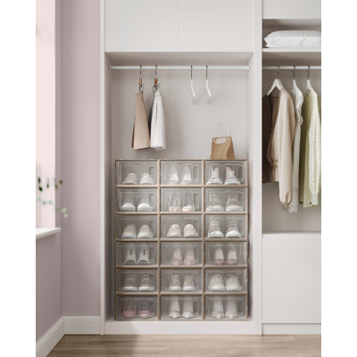 18 Pair Stackable Shoe Storage Box