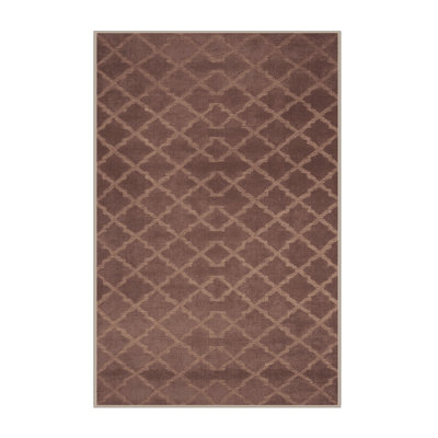 Tapis brun treillis lavable à la machine