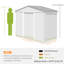 Outsunny 7 x 4ft Metal Garden Shed Waterproof Foundation Kit Dark Grey