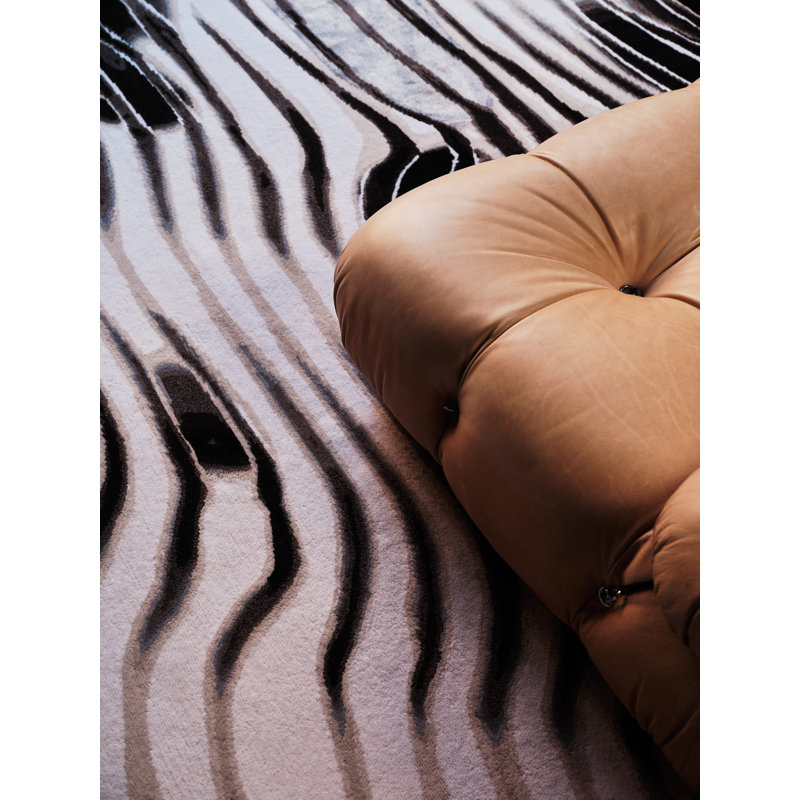 Chihuly Scallop Black Area Rug, Rectangle 4' x 6'