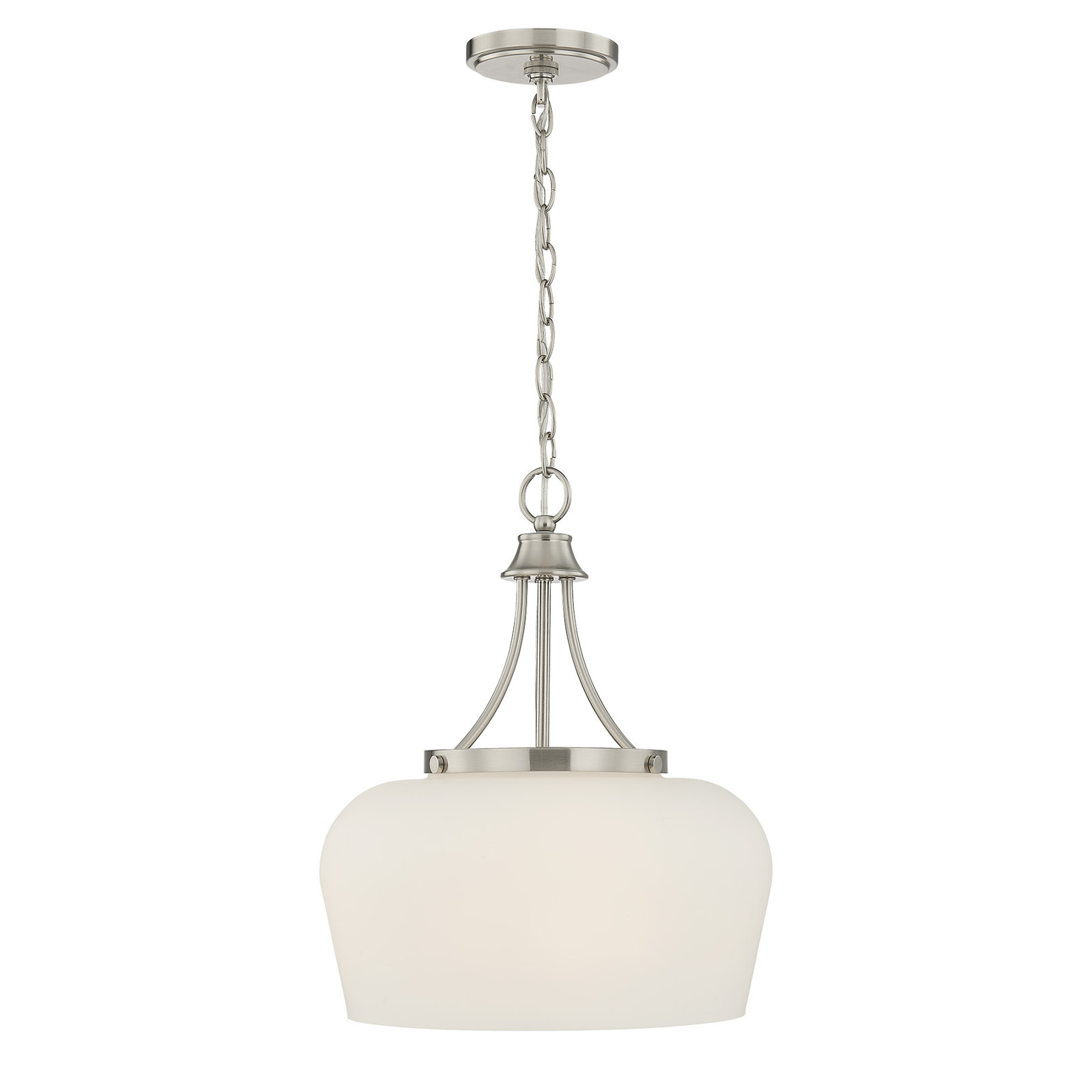 Breena Dimmable 3-Light Pendant, Satin Nickel, White