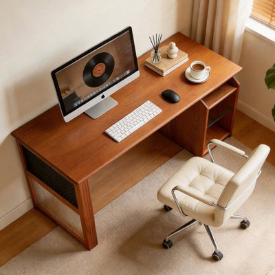 Cherry Rectangular Solid Wood desk