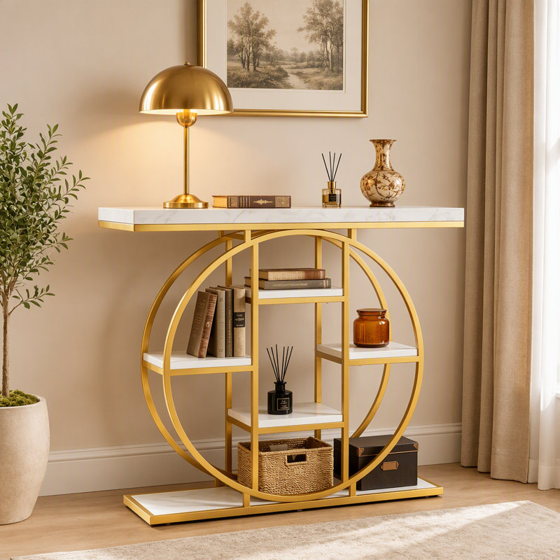 Table d'appoint, console avec tablettes