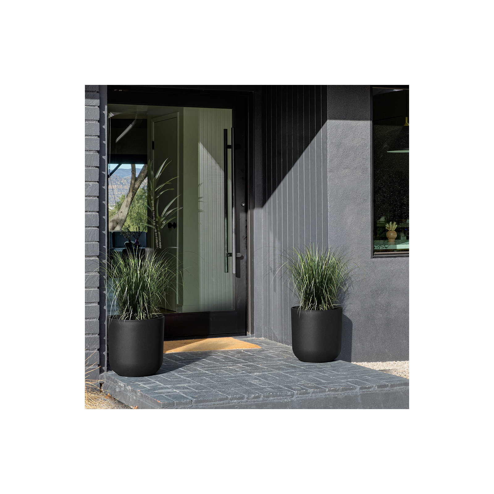 Mason Series Kona Planter, Black, 2, 15.25" H x 15" W x 15" D