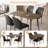 55.1'' Rectangular Dining Table Set, Modern Kitchen Table, Steel Legs (1 Table 4 Chairs)-436812394-436812393