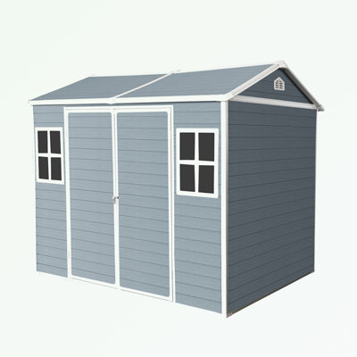 Outdoor Storage Waterproof shed with Floor, Two Windows and Lockable Door