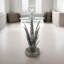 Glass Top Pedestal End Table