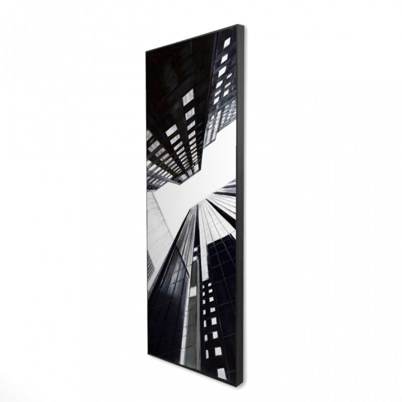 Toile basse vue sur la ville | Cadre contemporain blanc
