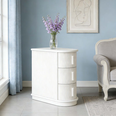 3-Drawer Wood Narrow End Table Side Table Nightstand