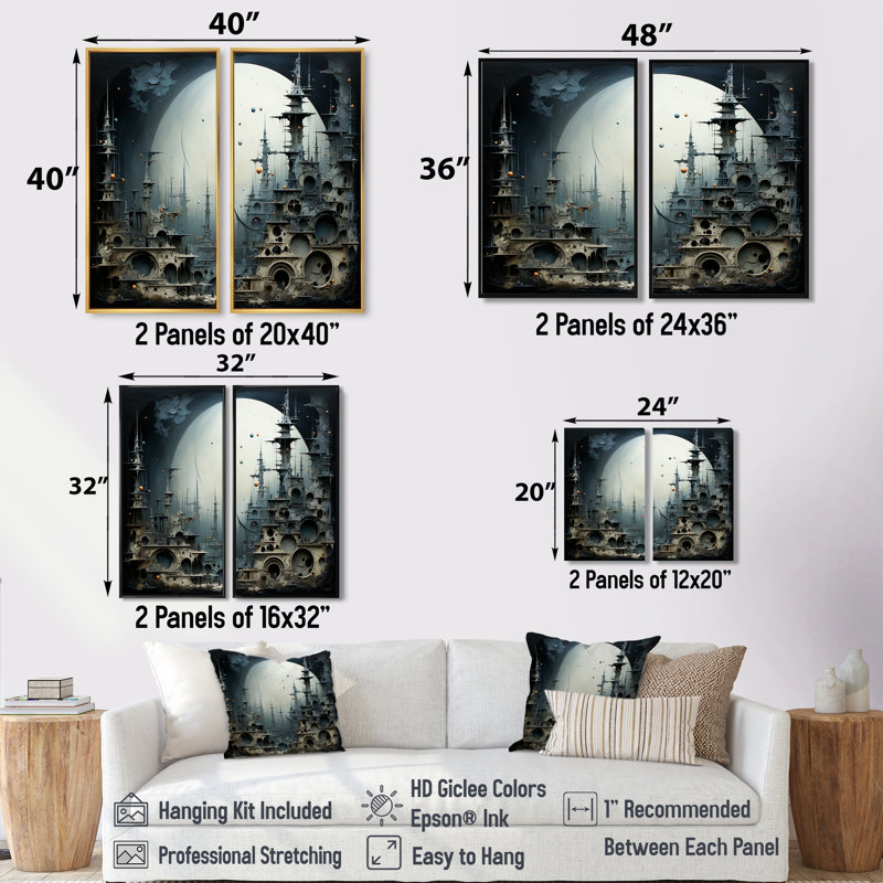 Surréalisme au clair de lune, Cultures du monde - impressions sur toile, H 20 po x l 24 po, Brun