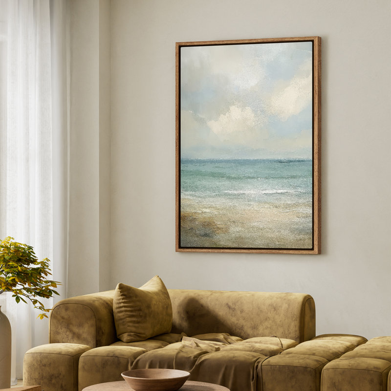 Art mural sur toile encadrée - Impressions murales vue sur mer pour chambre à coucher, Naturel, 24" H x 16" W