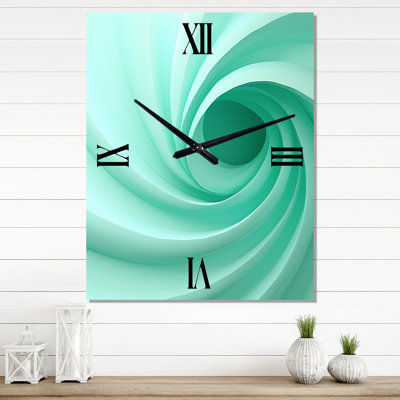 Green Whimsical Whorl Spiral - Abstract Spirals Wall Clocks