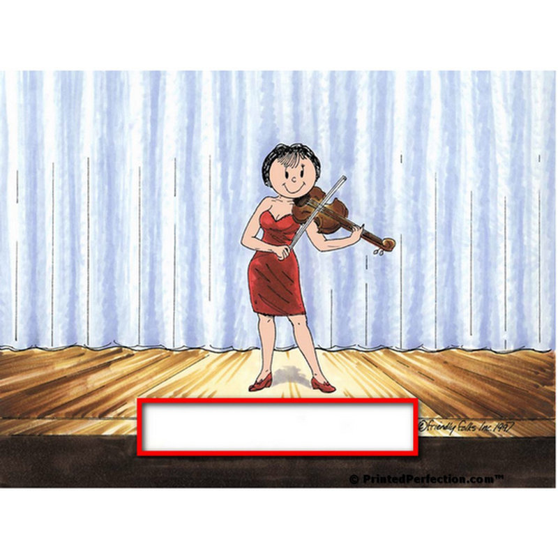 Joueur de violon Folks personnalisé - porte-clés bordé de strass féminin, Oui