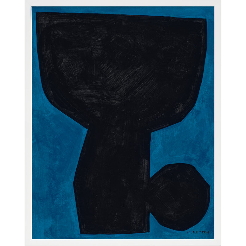 Module On Blue 1 Painting by Michael Kempen, 30" H x 24" W x 1.25" D, White Wood