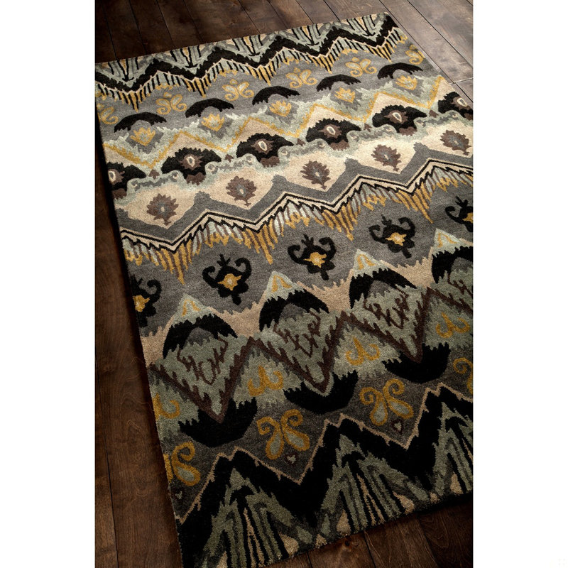 Tapis ikat en laine et viscose Donik, 9 pi x 13 pi