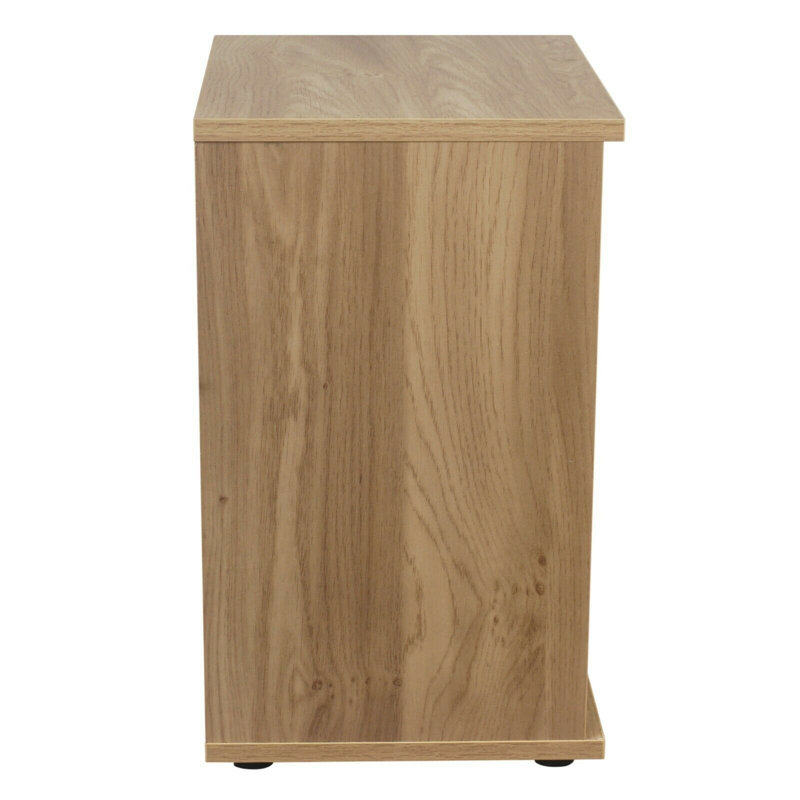 Baptistine 36cm W Manufactured Wood Bedside Table, Oak/Grey