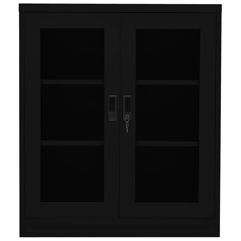 Armoire de bureau en acier, Blanc, 35,4 po x 15,7 po x 35,4 po