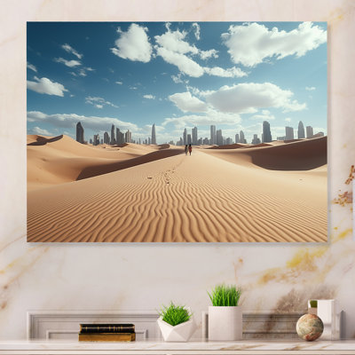 Mirage Metropolis New York City In Sahara I - Desert Metal Wall Art