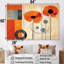«Bold Orange Cubic Flowers II», ensemble d'art sur toile géométrique-107740683-107740681