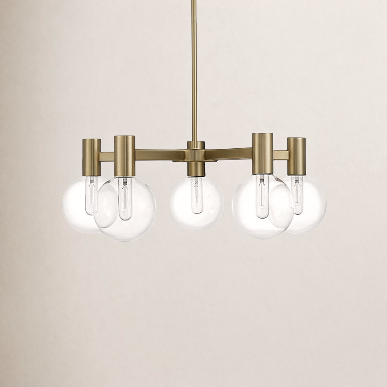 Rorem Chandelier, Brass, 5 Lights