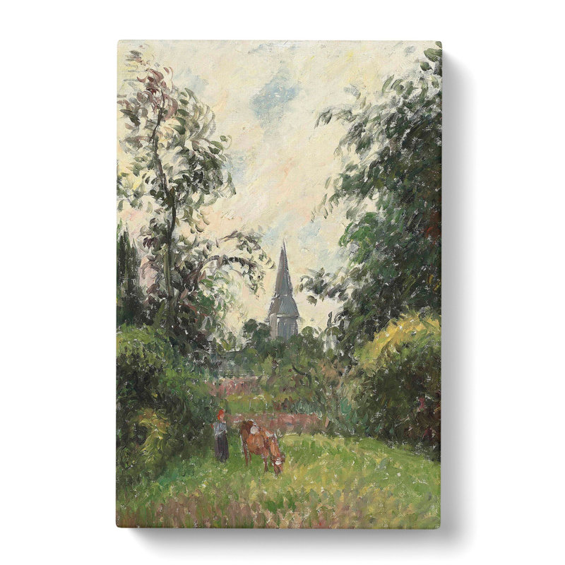 Steeple Of Bazincourt by Camille Pissarro - Wrapped Canvas Painting, 76cm H x 50cm W x 3cm D