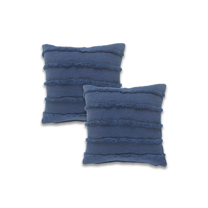 Cotton Throw Pillow, Polyester/Polyfill, Blue
