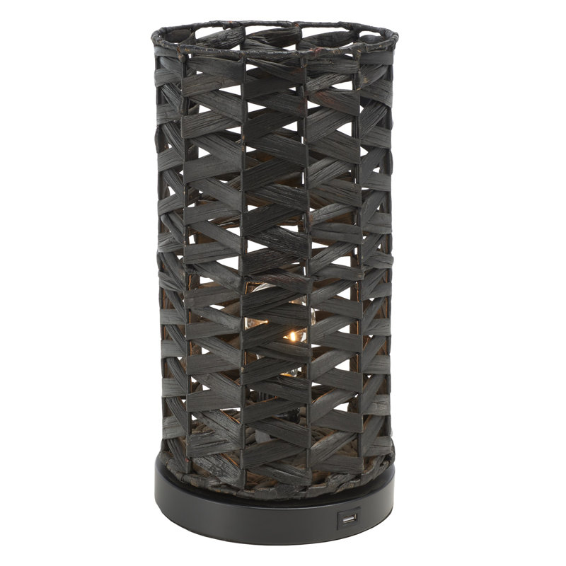 Orna USB Table Lamp, Black, Black