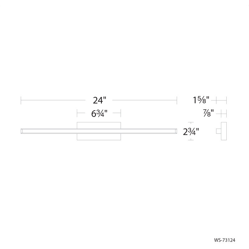 Rochelle LED Flush Mounted Sconce, 2.75" H x 18" W x 1.63" D, Chrome